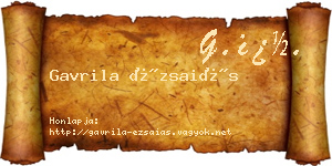 Gavrila Ézsaiás névjegykártya